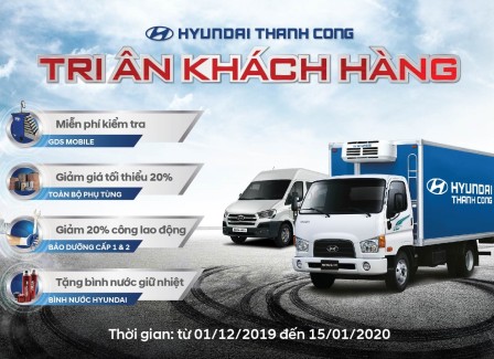 Hyundai Thành Công và Hyundai Dũng Lạc “Tri ân khách hàng dịch vụ cuối năm 2019”
