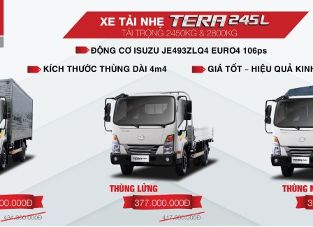 Giá xe tải TERA 245L tại Nghệ An , Hà Tĩnh